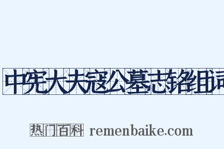中宪大夫寇公墓志铭组词是什么意思的图片